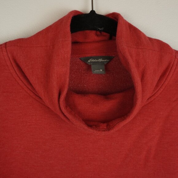 Eddie Bauer Coral‎ Pink Cowl Neck Pullover Sweatshirt Size Medium - Picture 3 of 7